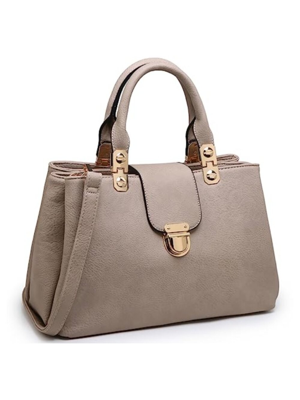 Vegan Leather Satchel Handbag Top Handle Tote Purse Shoulder Bag